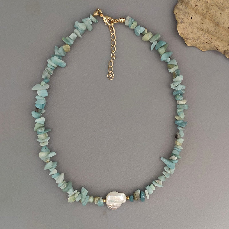 Collier Ras de Cou Perles Naturelles Concassées