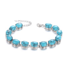 Charger l&#39;image dans la galerie, Bracelet en Argent Sterling 925 Pierres Naturelles Turquoise
