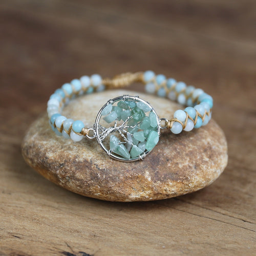 Bracelet Zen Arbre de vie en Amazonite