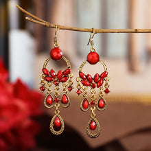 Charger l&#39;image dans la galerie, Boucles d&#39;Oreilles Pendantes style Boho Floral
