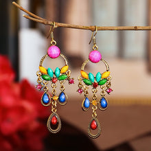 Charger l&#39;image dans la galerie, Boucles d&#39;Oreilles Pendantes style Boho Floral
