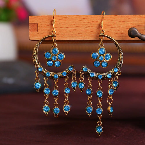 Boucles d'Oreilles Pendantes Boho Demi Lune