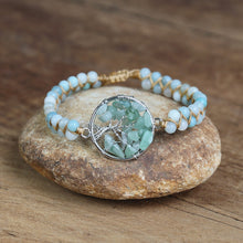 Charger l&#39;image dans la galerie, Bracelet Zen Arbre de Vie en Pierre Amazonite
