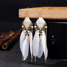 Charger l&#39;image dans la galerie, Boucles d&#39;Oreilles Plumes Boho Chic
