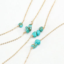 Charger l&#39;image dans la galerie, Collier Ras de Cou 3 rangs Chaine et Perle turquoise
