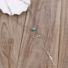 Charger l&#39;image dans la galerie, Collier Ras de Cou 3 rangs Chaine et Perle turquoise
