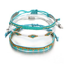 Charger l&#39;image dans la galerie, bracelet tressé en perles Miyuki turquoise
