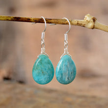 Charger l&#39;image dans la galerie, boucles d&#39;oreilles pendantes goutte d&#39;eau en amazonite
