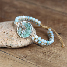 Charger l&#39;image dans la galerie, Bracelet Zen Arbre de Vie en Pierre Amazonite
