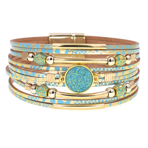 Bracelet Wrap Cuir Tendance Bohème